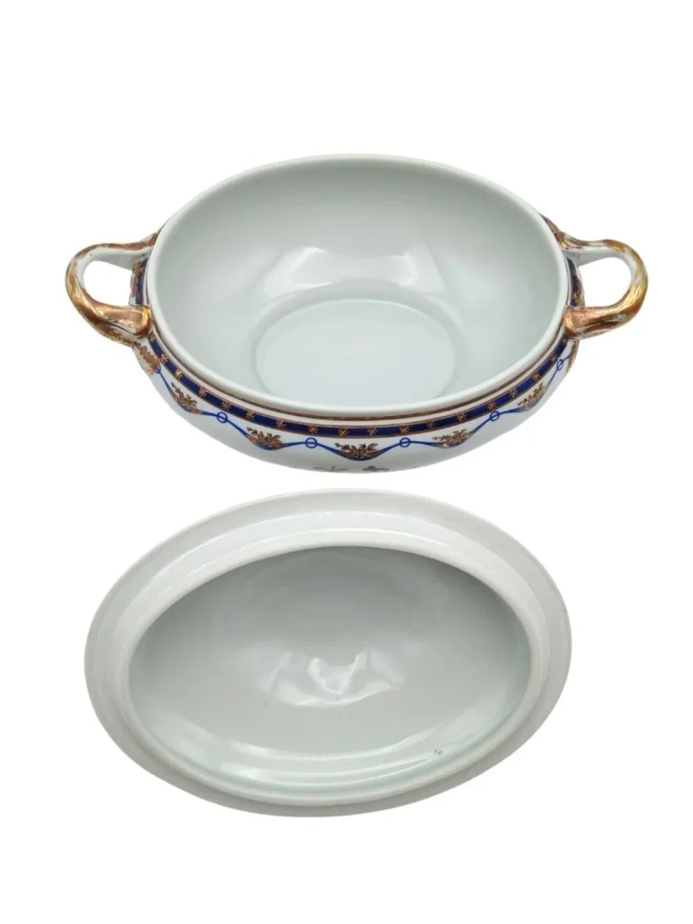 Vista Alegre Fontainebleau Covered Sauce Tureen & Underplate 22K Gold Portugal